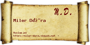 Miler Dóra névjegykártya